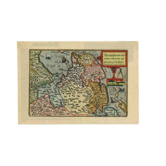 Antique Map of Friesland the Netherlands by J. Bussemacher, 1596 For Sale - Image 4 of 10