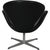 Vintage Swan Chair in Black Leather by Arne Jacobsen, 1960s For Sale - Image 3 of 18