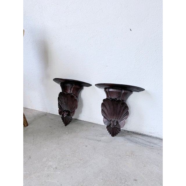 Italian Carved Wall Brackets, 1940s, Set of 2 For Sale - Image 9 of 18