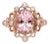 2.87cts Cor De Rosa Morganite W Earth Mined Diamonds Ring in Solid 14k Gold For Sale