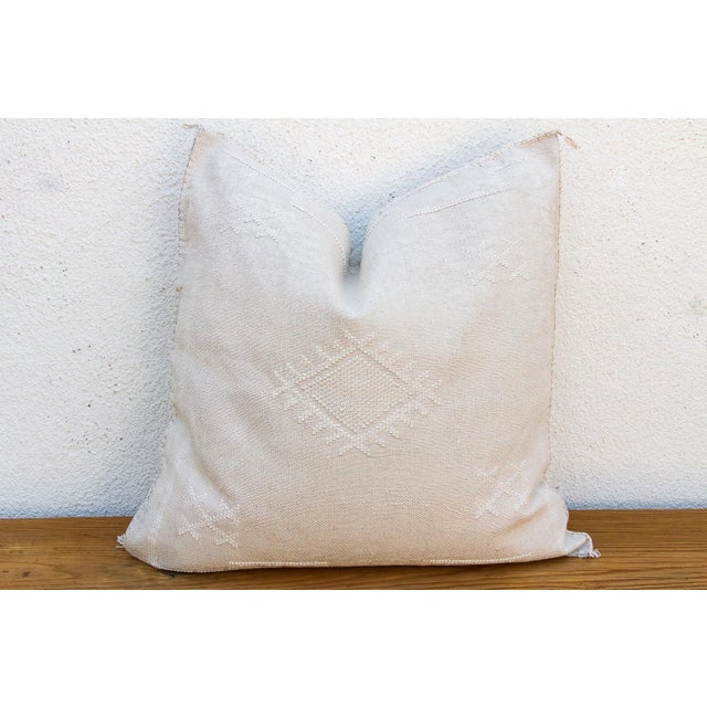 1990s 24" Dune Script Moroccan Silk Pillow For Sale - Image 5 of 7