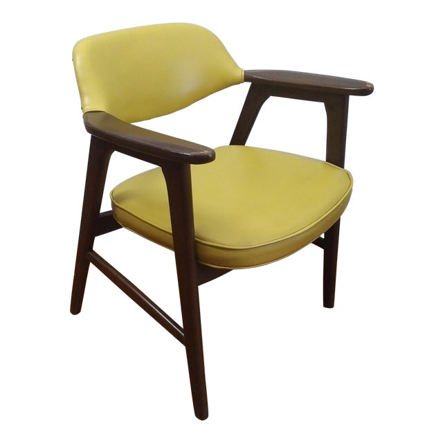 Vintage MidCentury Danish Modern Mustard Yellow Vinyl Paoli Chair