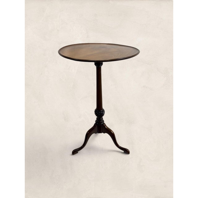 Victorian Early 19th Century Antique English Mahogany Tripod Occasional Table For Sale - Image 3 of 9
