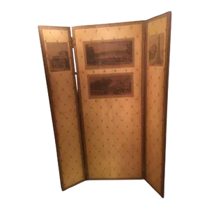 B. Altman n.y. 1930s Three Panel Decoupage Room Screen W/ 18thc European Prints