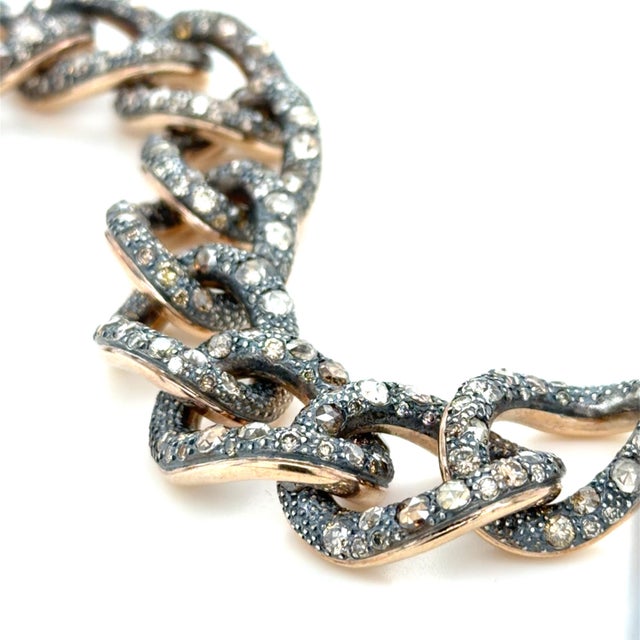 Pomellato, Silver-Topped, 18k Rose Gold and Brown Diamond Tango Bracelet, 14cttw For Sale In Chicago - Image 6 of 9