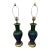 1960s Mid-Century Modern Royal Haeger Green/Blue Drip Lamps - Set of 2 - Working! For Sale