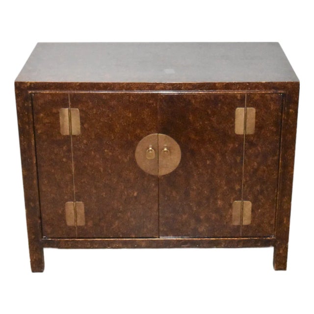 John Stuart Mid Century Hollywood Regency Faux Tortoise Credenza For Sale