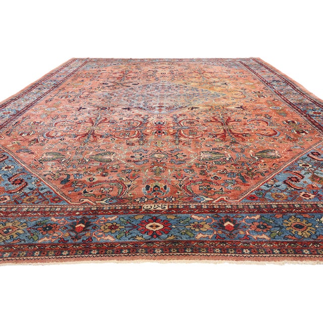 Mid-Century Modern Signed Antique Persian Sultanabad Rug - 10'00 X 17'06 For Sale - Image 3 of 9