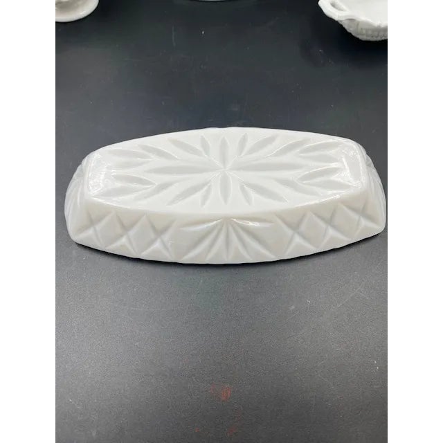 Collection of 6 Vintage Milk Glass Dishes For Sale - Image 10 of 12