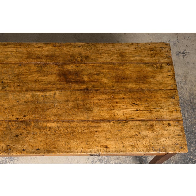 Early 19th Century French Provincial Fruitwood Farmhouse Table With Two Drawers For Sale In New York - Image 6 of 18