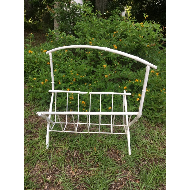 Vintage Faux Bamboo Magazine Rack For Sale - Image 4 of 7