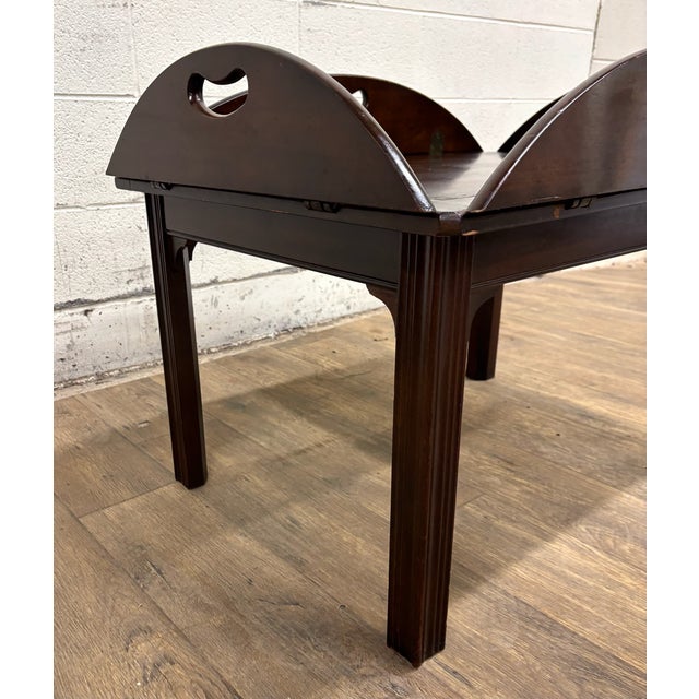 Vintage Butler Table With Removable Tray Top For Sale - Image 9 of 16