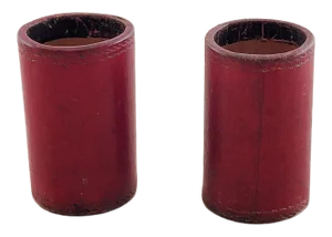 Circa 1900 Red Leather Dice Cups, England, a Pair