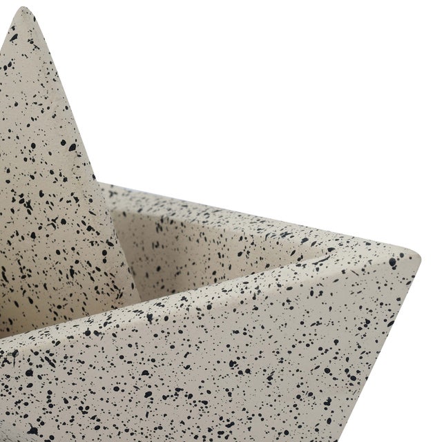 Boho Chic Gabby Speckled Cream Sailboat Catchall For Sale - Image 3 of 4