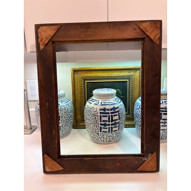 Vintage Hand Carved Wood Picture Frame With Folk Floral Motifs For Sale - Image 9 of 18