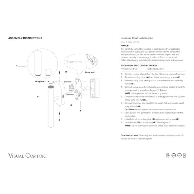 Visual Comfort Kelly Wearstler for Visual Comfort Signature Rousseau Small Bath Sconce in Antique-Burnished Brass with Etched Crystal Orb For Sale - Image 4 of 4