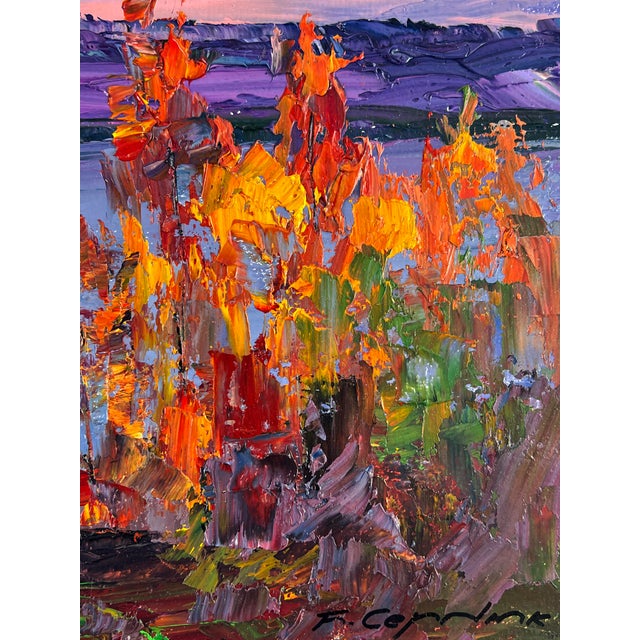 Oil Painting Autumn Crimson Serdyuk Boris Petrovich For Sale - Image 10 of 11