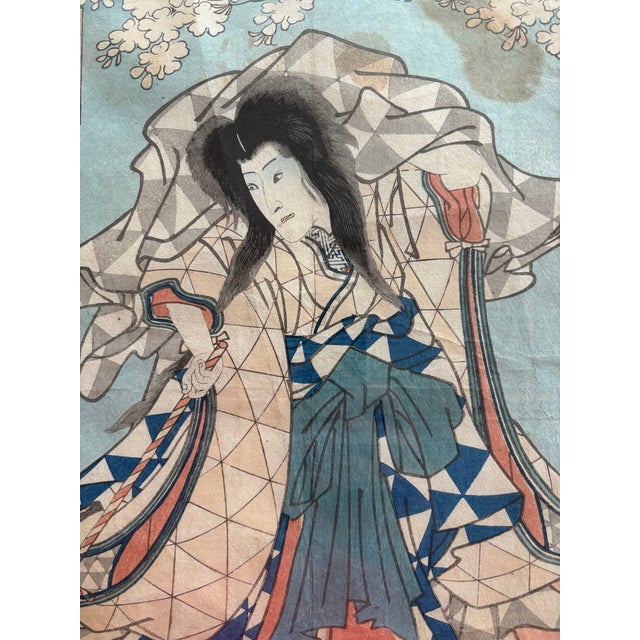 Collection of Framed Antique Japanese Woodblocks Prints - Set of 4 For Sale - Image 12 of 16