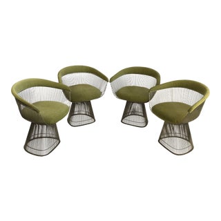 1970s Green Chairs Attributed to Warren Platner - Set of 4 For Sale