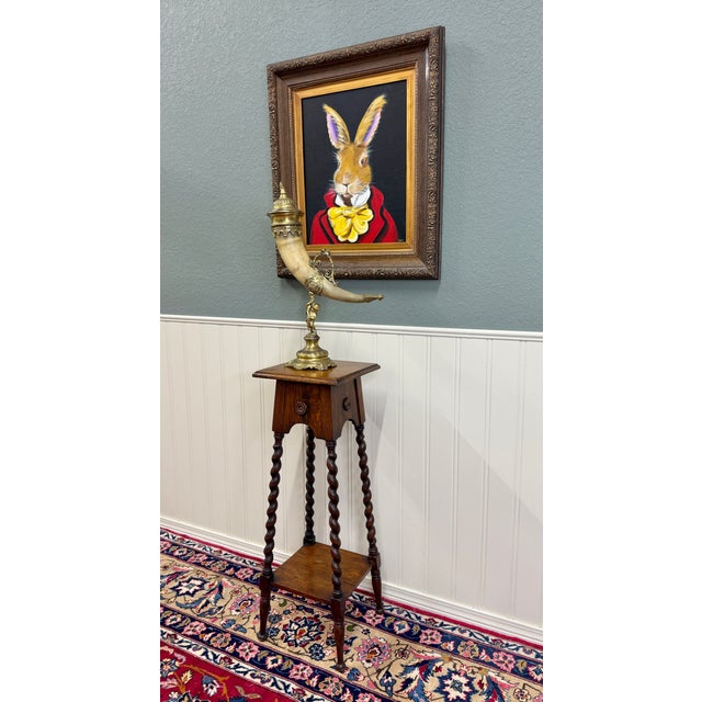 CHARMING Antique English Barley Twist Pedestal or Plant Stand~~36" Tall~~c. 1920s-1930s Beautiful 4-post barley twist...