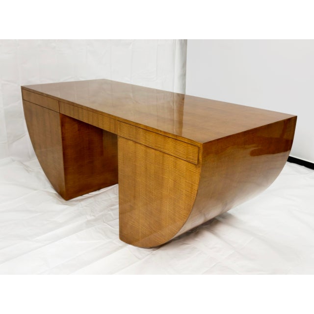 Rose Tarlow “Blotto” Desk in French Ash Veneer With Leather-Lined Drawers For Sale In Los Angeles - Image 6 of 18