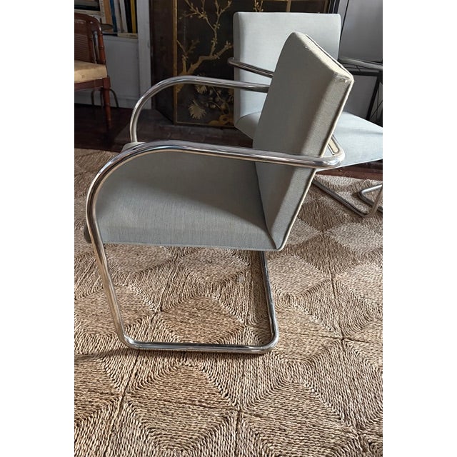 Mid-Century Modern Mid Century Knoll International Brno Tubular Chrome Cantilever Chair - Signed and Dated 1979 For Sale - Image 3 of 11