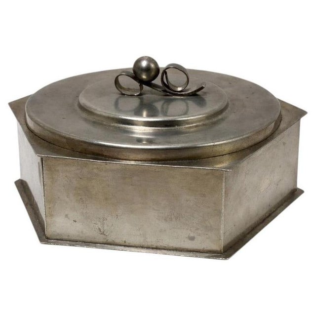 Scandinavian Modern Pewter Lidded Box from Svenskt Tenn, Sweden, 1936 For Sale - Image 9 of 9
