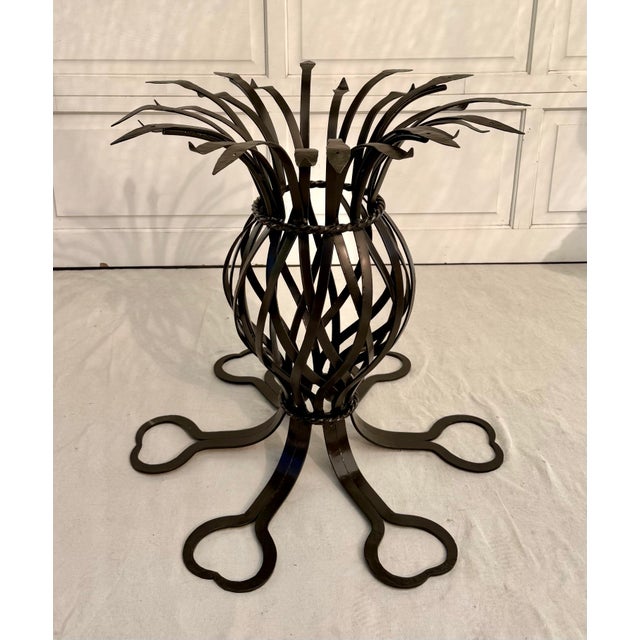 1950s 1950's Attributed to Mario Papperzini for Salterini Wrought Iron Patio Table, New Powder Coat For Sale - Image 5 of 12