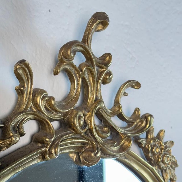 Louis XVI Style Florentine Brass Mirrors, 1890, Set of 2 For Sale - Image 14 of 15