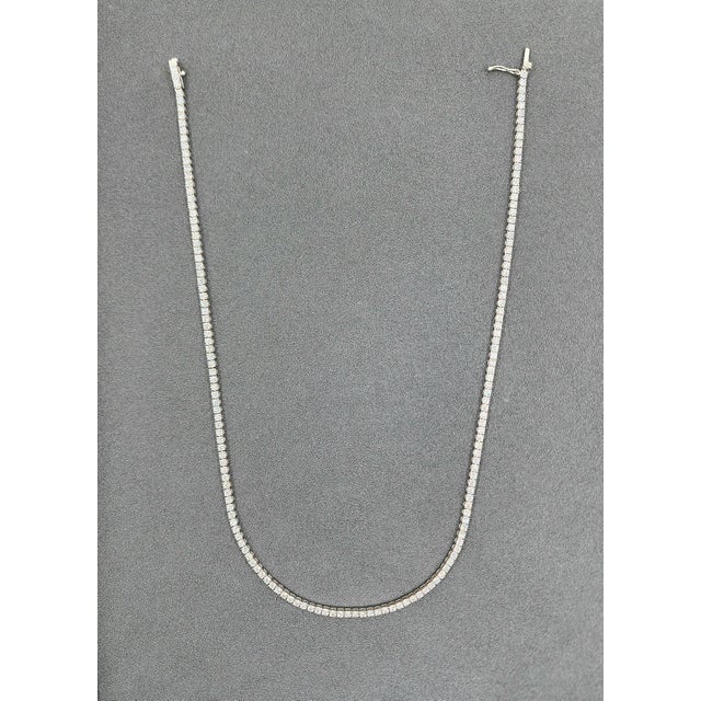 Metal 14k White Gold Diamond Tennis Necklace - Approx 9.00 Ct For Sale - Image 7 of 8