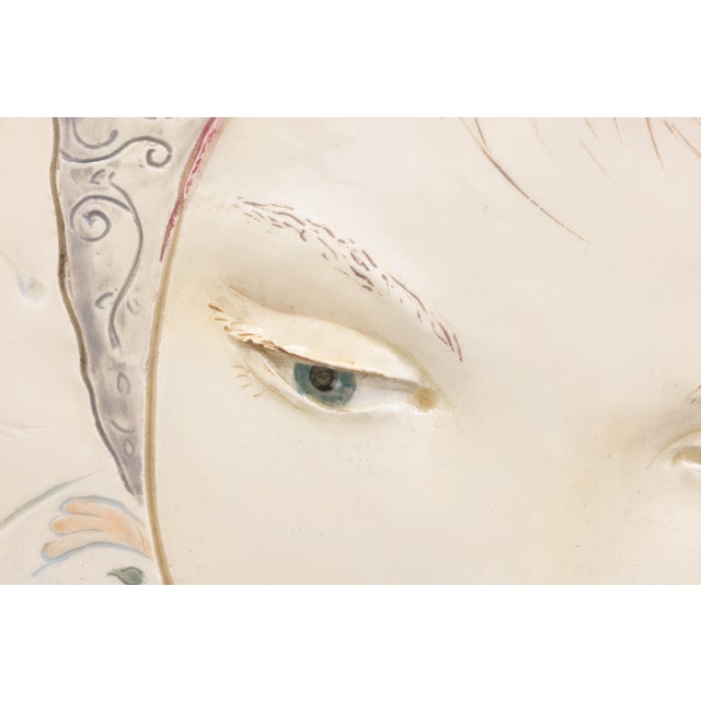 Frank Gallo Frank Gallo Woman in the Rain Signed Figurative Ceramic Tile 28/200 Framed 1980s For Sale - Image 4 of 7