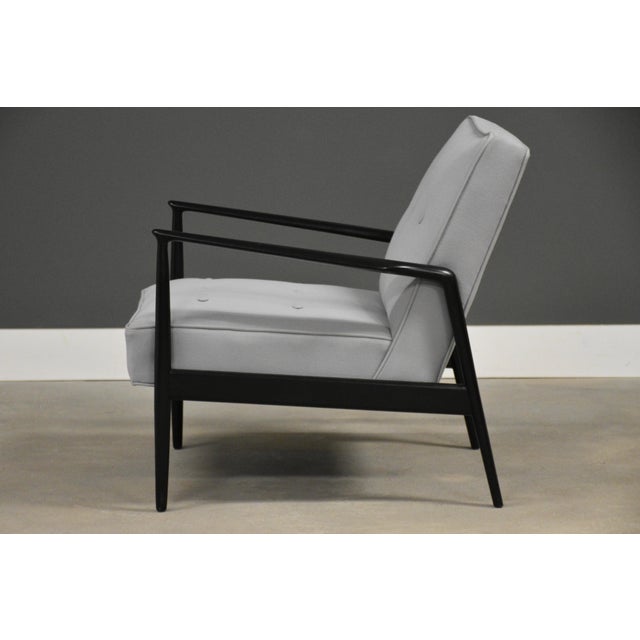 Mid-Century Modern 1960s Danish Modern Ebonized Black and Grey Lounge Chair Kofod Larsen Style For Sale - Image 3 of 5