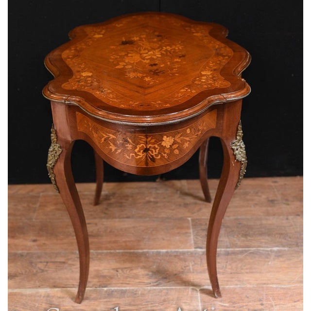 Wood Rococo French Desk Writing Table, 1930s For Sale - Image 7 of 9