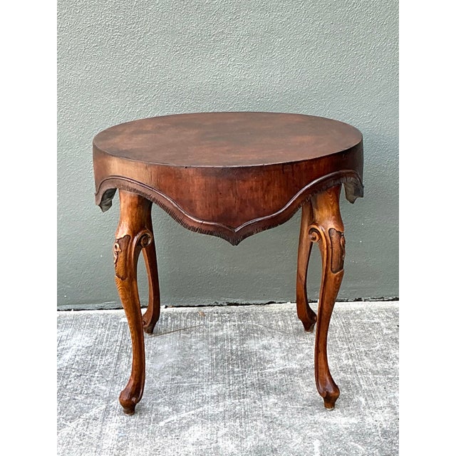 Vintage Hand Carved Swag Side Table For Sale - Image 12 of 12