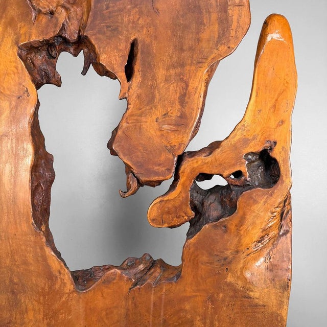 This monumental Japanese wooden display piece is an exceptional statement object where nature, scale, and craftsmanship...