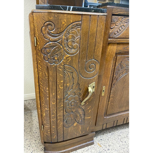 1920s Antique French Marble Top Art Nouveau (Deco) Hutch For Sale In Las Vegas - Image 6 of 11