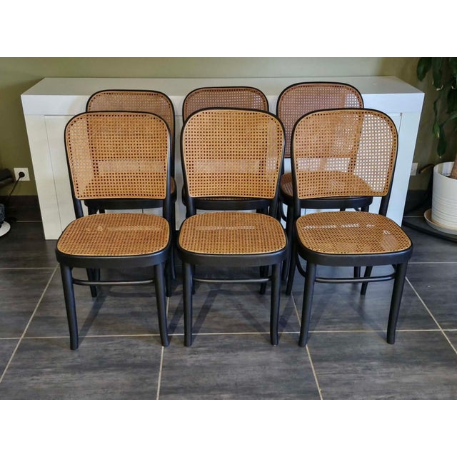 Vintage Model 811 Chairs by Joseph Hoffmann, 1990, Set of 6 For Sale - Image 18 of 18