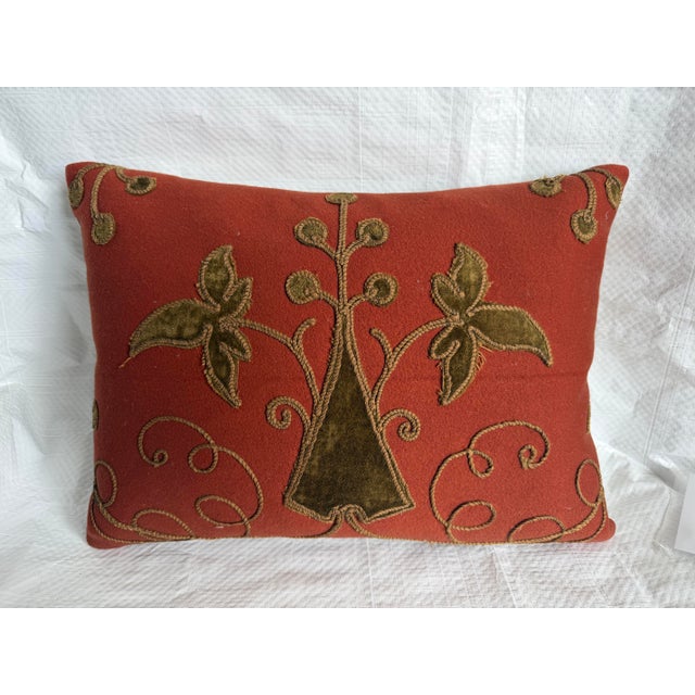 This one-of-a-kind decorative pillow showcases an authentic 18th Century Florentine velvet panel, celebrating the elegance...