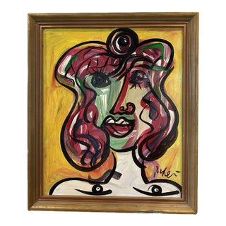 "My Friend Pablo Picasso in Paris" Titled Peter Keil Painting For Sale
