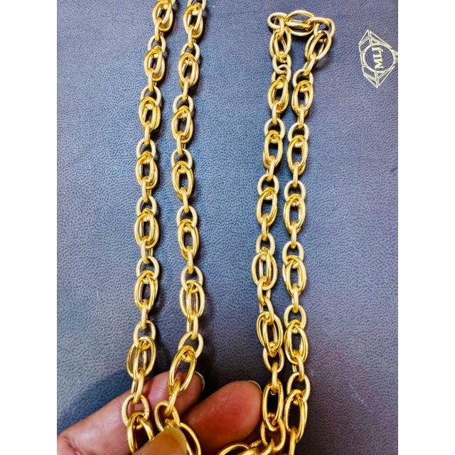 Vintage 18 Karat Yellow Gold 41.2 Gm, Link Chain, 8.14 mm Necklace, 32 " Long For Sale - Image 17 of 18