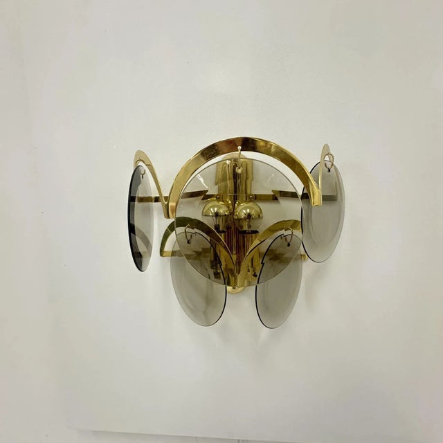 Sconces in Smoked Glass by Sciolari, 1970s, Set of 2 For Sale - Image 11 of 12