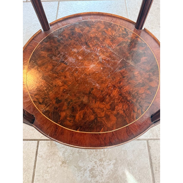 Vintage Neoclassical French Louis XVI Style Two-Tier Round Side Table With Ormolu Mounts For Sale - Image 18 of 18