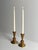 1930s Art Deco English Candlesticks in Hand-Turned Wood, Brass and Copper, 1930s For Sale - Image 5 of 10