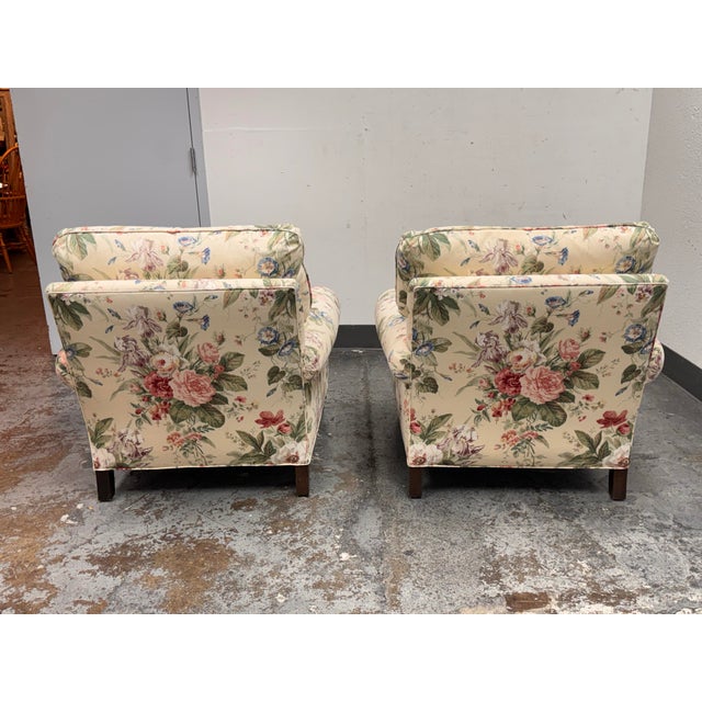 Shabby Chic Floral Patterned Arm Chairs, Pair For Sale In San Francisco - Image 6 of 12