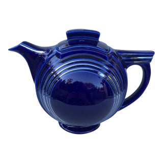 Vintage Hall Cobalt and Silver Teapot - Model 0543p 6 Cup For Sale