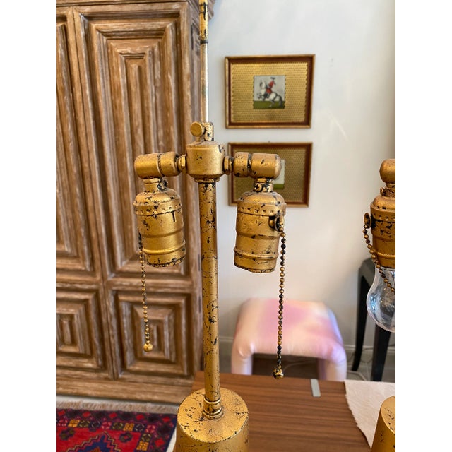 1980s Gilt Vase Shape Lamps - a Pair For Sale - Image 4 of 7