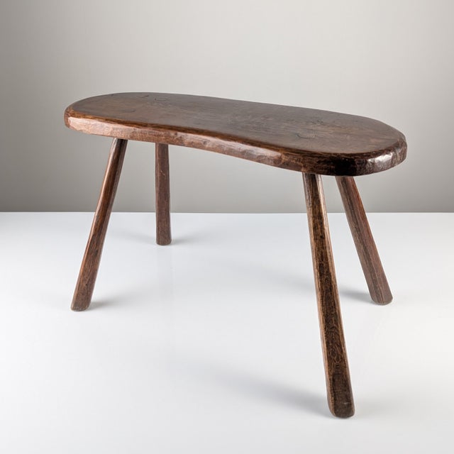 Rustic Hand-Carved Wood Bench with Organic Free-Form Top, 1940s For Sale - Image 10 of 10
