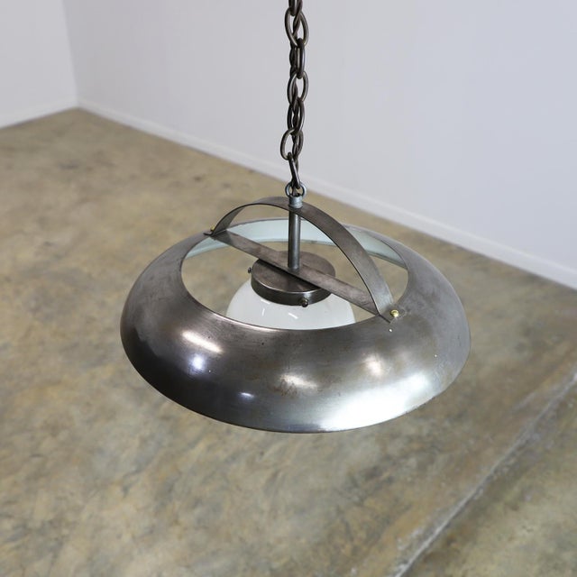 Circa 1940. We offer this Bauhaus Pendant Lamp made in iron.