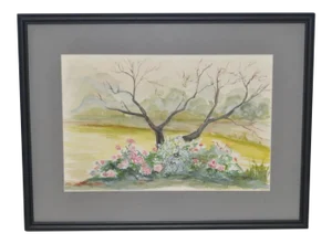 Vintage Flowering Roses Watercolor Painting