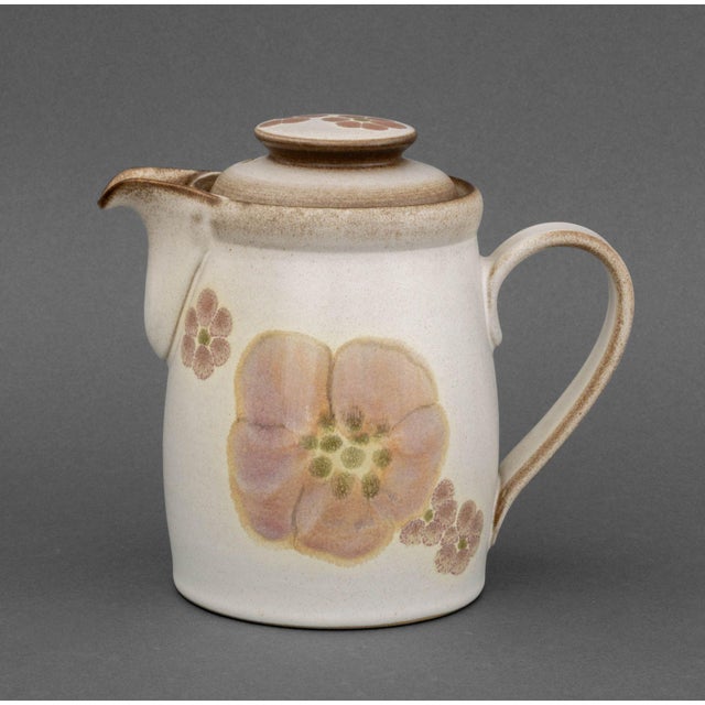 Denby Floral Pottery Partial Dinner Service Set, comprising: one dinner plate, one salad plate, one bread and butter...
